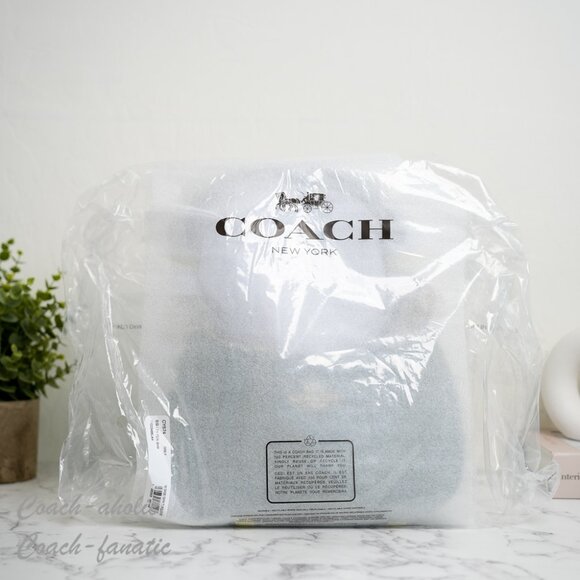 NWT Coach CY674 Teri Signature Blocked Leather Shoulder Bag in Sage Green SEALED - Picture 7 of 10